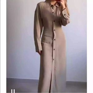 NWT ZARA Viscose Long Shirt Dress size M